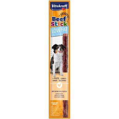 Vitakraft Beef Stick Bâtonnet Dinde Low Fat Allégé - Friandise Récompense pour chien, 12g
