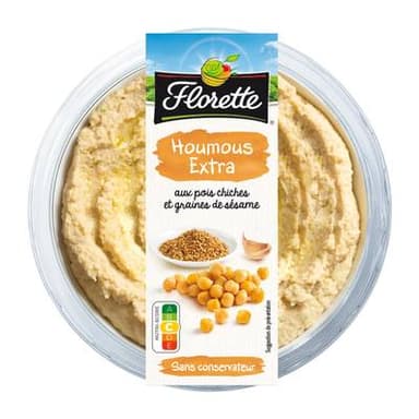 Florette Houmous Extra Pois Chiche et Graines de Sésames, 175g
