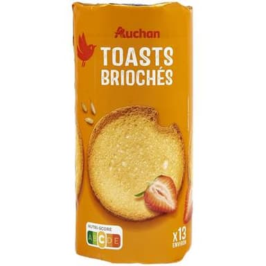 Auchan Toasts briochés nature, 125g