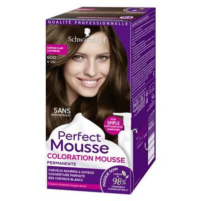 Perfect Mousse - Coloration Mousse Permanente Châtain clair 600