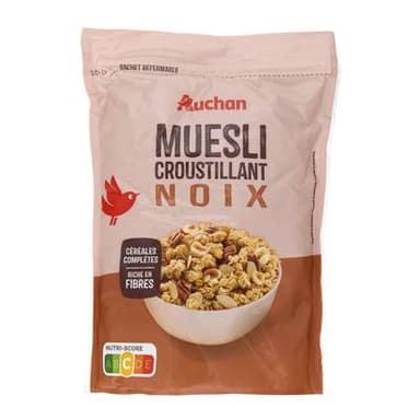 Auchan Muesli croustillent Noix, 450g