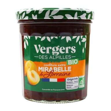Vergers des Alpilles Confiture Extra Mirabelle de Lorraine Bio, 370g