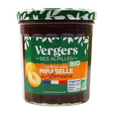 Vergers des Alpilles Confiture Extra Mirabelle de Lorraine Bio, 370g