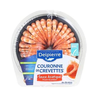 Delpierre Crevette couronne sauce Asiatique, 130g
