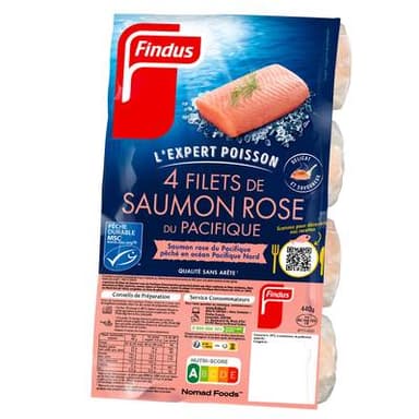 Findus Filets de saumon rose sauvage du Pacifique, 4x110g