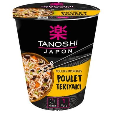 Tanoshi - Japon Nouilles Japonaises Saveur Poulet Teriyaki en cup, 65g