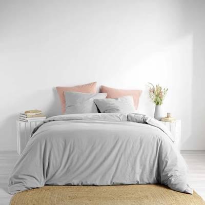 3574386442343 - Douceur D Interieur - Parure De Lit Coton Lavé Linette Gris