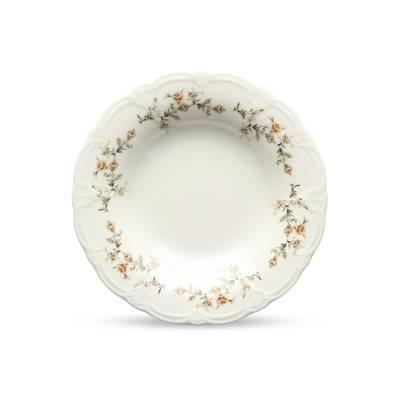 Collection Retro - Assiette creuse 23,5/14xH4cm brown flower Retro