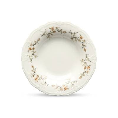 Collection Retro Assiette creuse 23,5/14xH4cm brown flower Retro