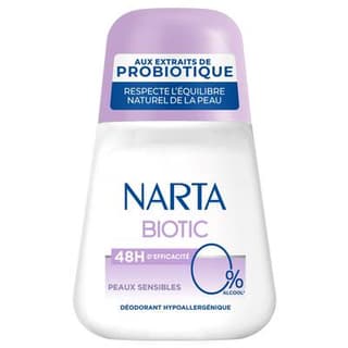 Narta Déodorant Bille Biotic 48H Peaux Sensibles, 50ml