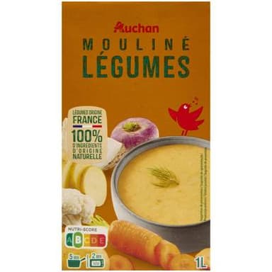 Auchan Soupe mouliné de légumes, 1L
