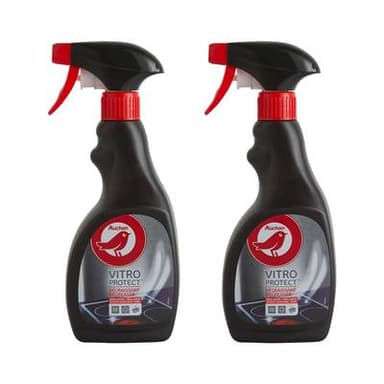 Auchan Spray Vitro protect dégraissant plaques vitroceramic et induction, Lot de 2x500ml