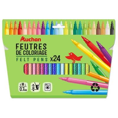 Auchan Feutres de coloriage, 24 feutres