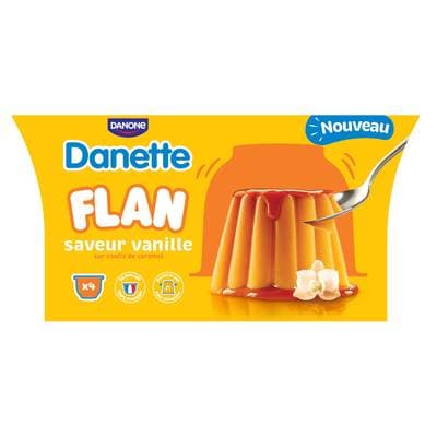 Danette Flan Saveur Vanille sur Coulis de Caramel, 4x95g