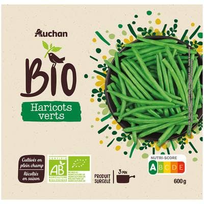 Auchan BIO Haricots verts bio, 600g