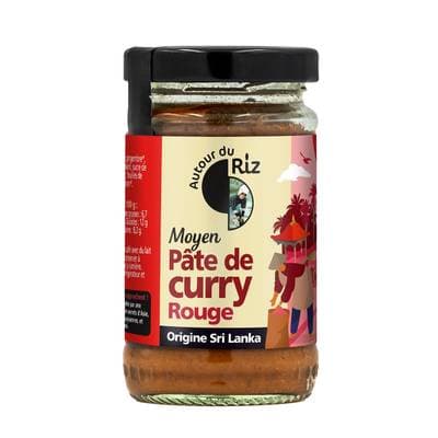 Autour Du Riz Pâte de curry bio rouge moyen, 100g