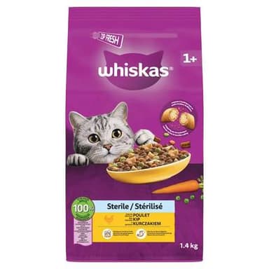 Whiskas Croquettes Junior Poulet pour Chat Stérilisé, 1,4kg