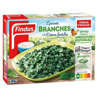 Findus Epinards en branches à la crème, 480g