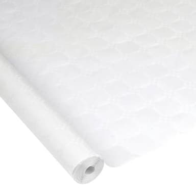 Homea Nappe papier damasse 1,18x50m blanc, 1 rouleau