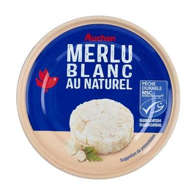 Auchan Merlu blanc Naturel MSC, 160g