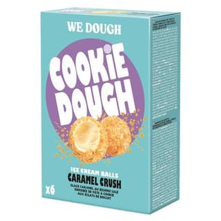 WE DOUGH Bouchée de pâte à cookie, glace caramel beurre salé, morceaux de biscuits, 180g
