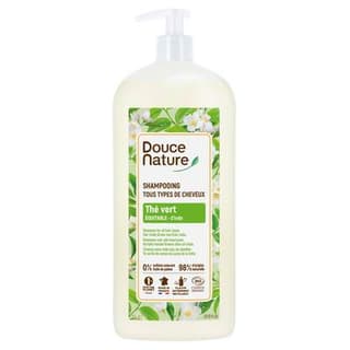 Douce Nature Shampooing des familles Tous Cheveux au thé vert d'Inde, 1L