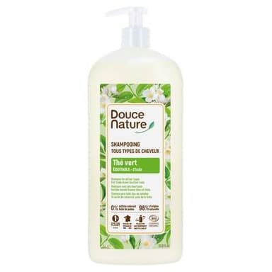 Douce Nature Shampooing des familles Tous Cheveux au thé vert d'Inde, 1L