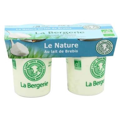 LA Bergerie Yaourt bio de brebis nature, 2x125g