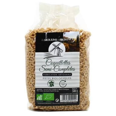 Les Moulins De Provence Coquillette semi complète Bio, 500G