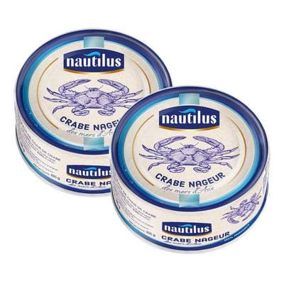 Nautilus Crabe 100% morceaux, Lot de 2x105g