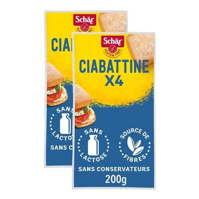 Schär Pain ciabatta sans gluten, Lot de 2x200g