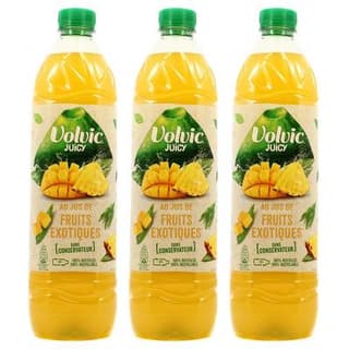 Volvic Au jus de fruits exotiques, Lot de 3x1,5L