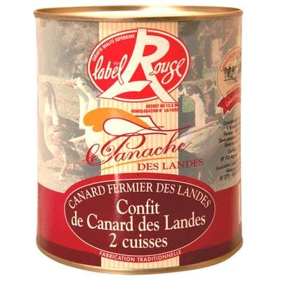 Panache Des Landes Confit de canard des Landes 2 cuisses Label Rouge, 500g