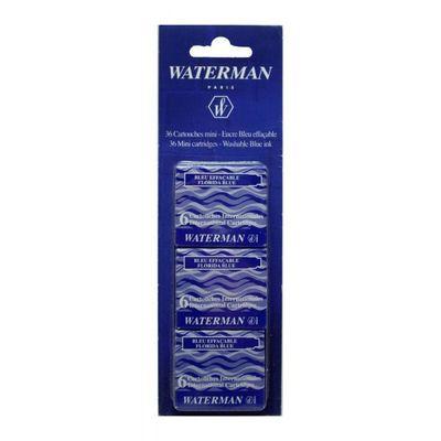 3501170713044 - Waterman - Cartouches courtes d'encre bleue effaçable