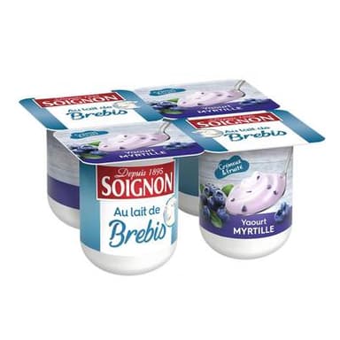 Soignon Brassé au lait de brebis myrtille, 4x110g