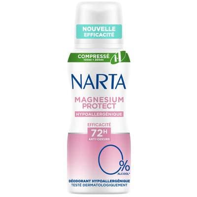 Narta Déodorant Femme Hypoallergénique Magnésium Protect Efficacité 72H Anti Odeurs 0% Alcool, 100ml