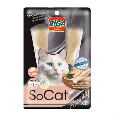 Riga Socat Filets de Maquereau Freshly - Friandise pour chat, 2x12,5g