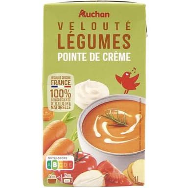 Auchan Soupe Velouté de Légumes et Pointe de Crème, 1L