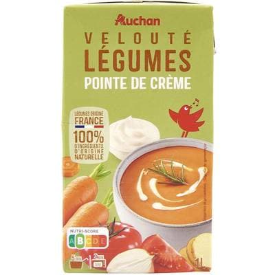 Auchan Soupe Velouté de Légumes et Pointe de Crème, 1L