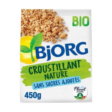 Bjorg Céréales Croustillantes Croustillant sans sucres ajoutés nature bio, 450g