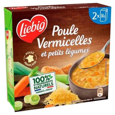 Liebig Soupe Poule Vermicelles et Petits Légumes, 2x30cl
