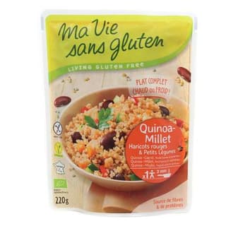 Ma Vie Sans Gluten Quinoa Millet haricots rouges et petits légumes bio, sans gluten, 220g