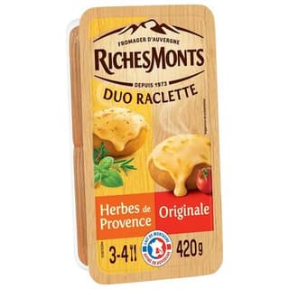 Richesmonts Raclette Classique et Herbes de Provence, 420g