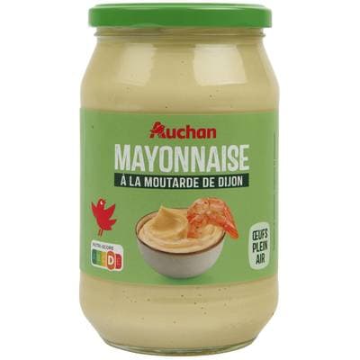 Auchan Mayonnaise à la moutarde de Dijon et oeufs plein air en bocal, 710g