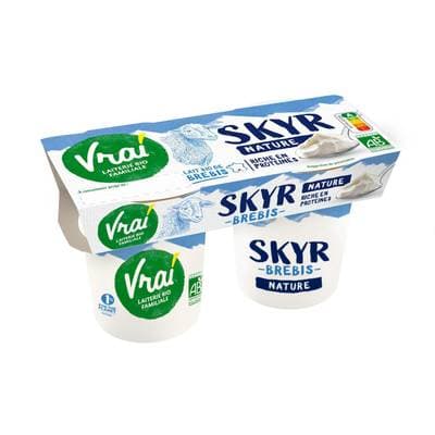Vrai Skyr nature bio au lait de brebis 2%mg, 2x115g