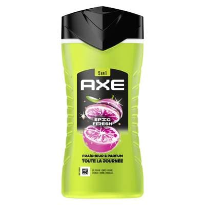Axe Gel douche Homme Corps Fraîcheur et Parfum 24h Epic Fresh 5-en-1 Agrumes, 250ml