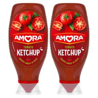 Amora Tomato Ketchup en Flacon Souple Squeeze Top Down, Lot de 2x850g
