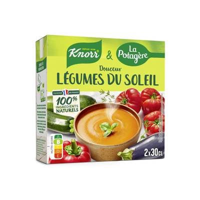 Knorr & La Potagère Douceur de Légumes du Soleil Soupe liquide en brique individuelle, 2x30cl