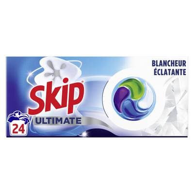 Skip Lessive Capsules Blancheur Eclatante Ultimate, 24 capsules