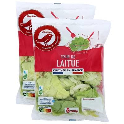 Auchan Coeur de Laitue Origine France, Lot de 2x200g